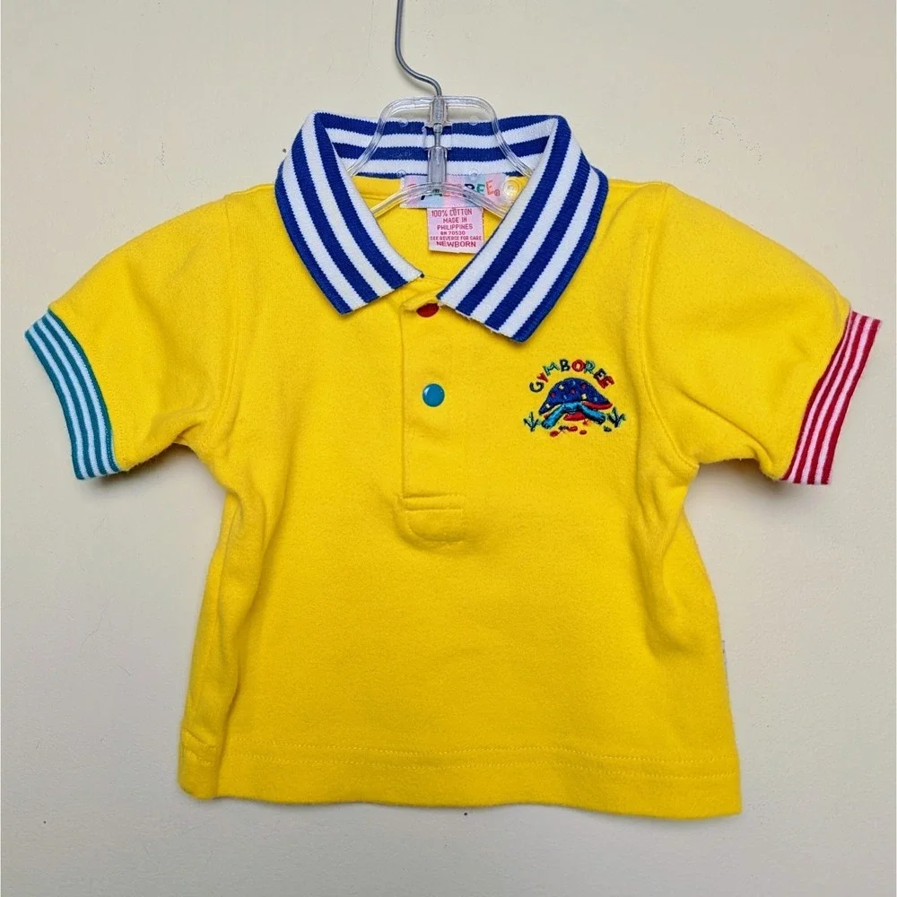 VTG Gymboree Turtle Bubble Overalls Shirt 2pc Set‎ Rainbow Tag 90s Baby Newborn